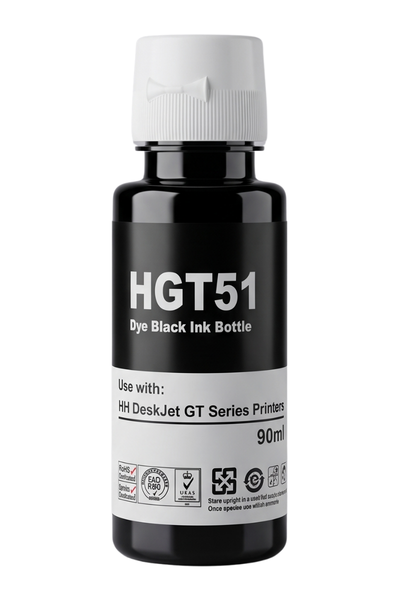 Hp GT51BK **Kutusuz** X4E40Ae Siyah Şişeli Mürekkep  90ml