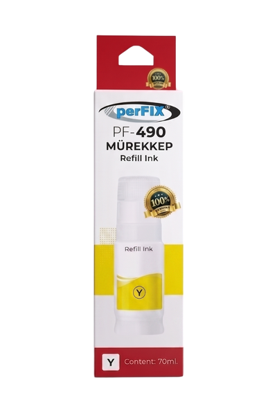 perFIX Canon  PF CGI-490Y - Sarı  790 - 190 -  Şişeli Mürekkep 70ml
