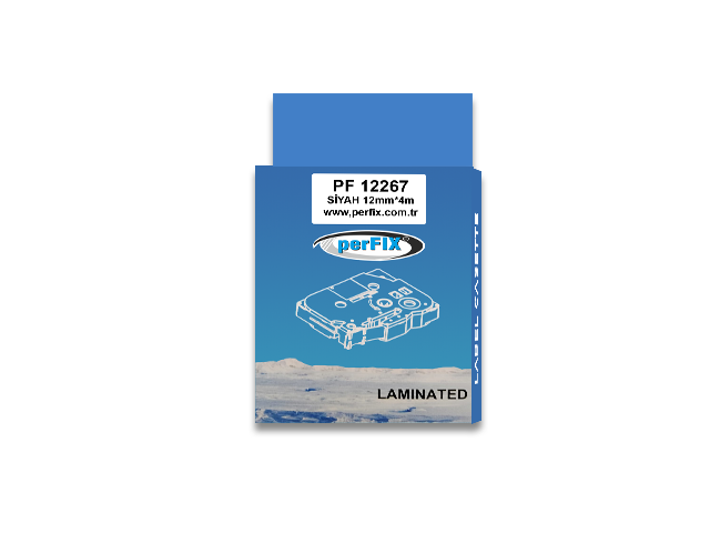 LAMİNASYON ŞERİT  perFIX PF DY 12267 BK/CL 4m*12mm ŞEFFAF ÜZERİ SİYAH